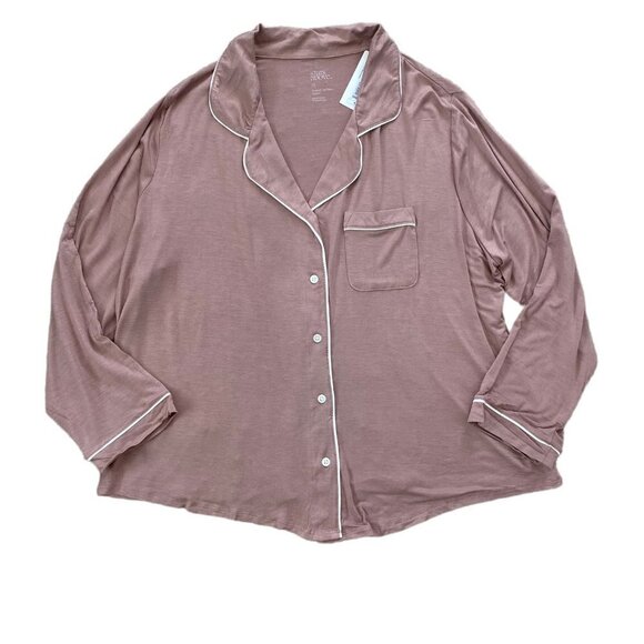 Stars Above Womens Mauve Pink Long Sleeve Top and Pants Pajama Set 1X 2X or 3X - Picture 3 of 11